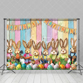 Aperturee - Aperturee Festival Easter Bunnies Sitting On Grass Backdrop